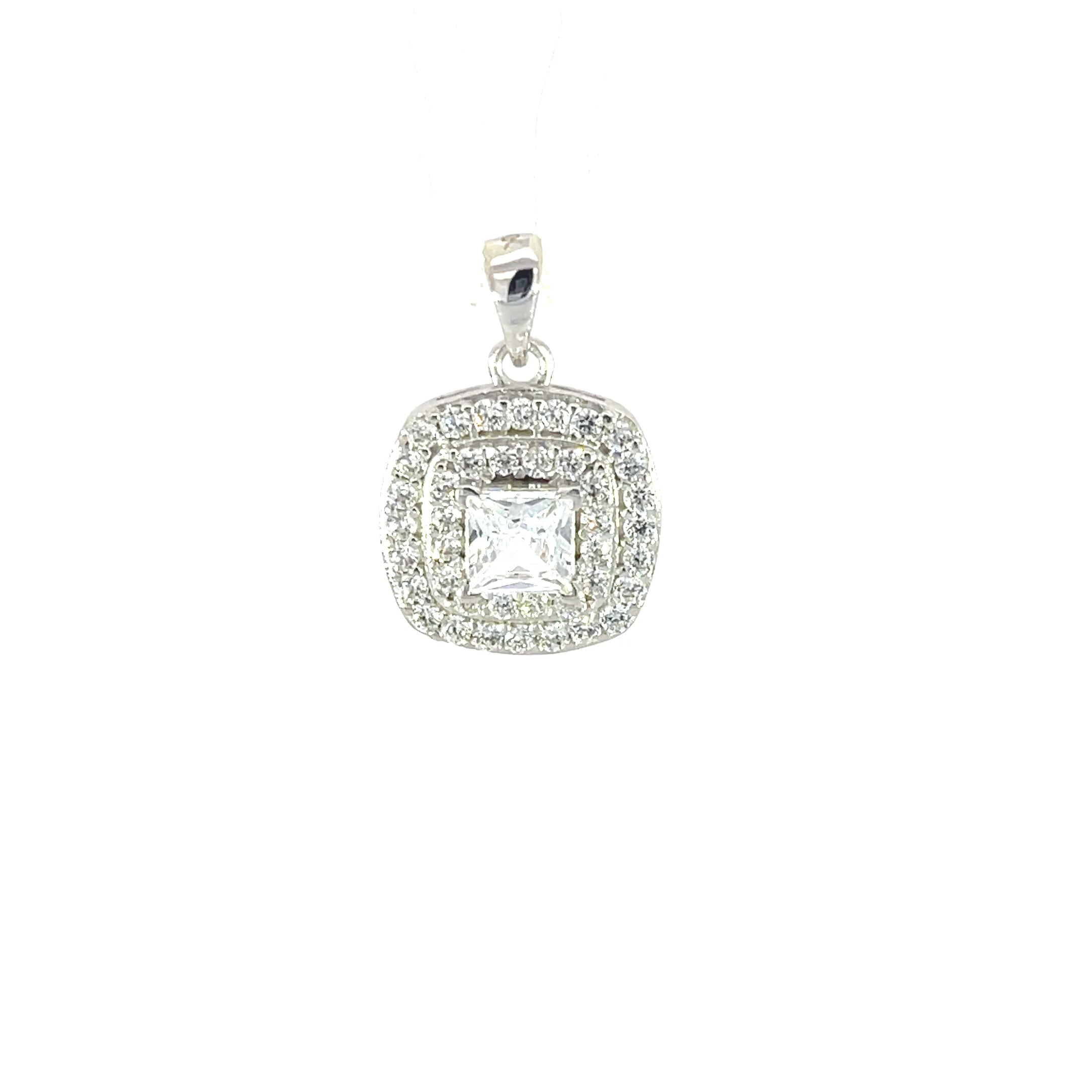 Anhänger 925er Silber Halo Zirkonia
